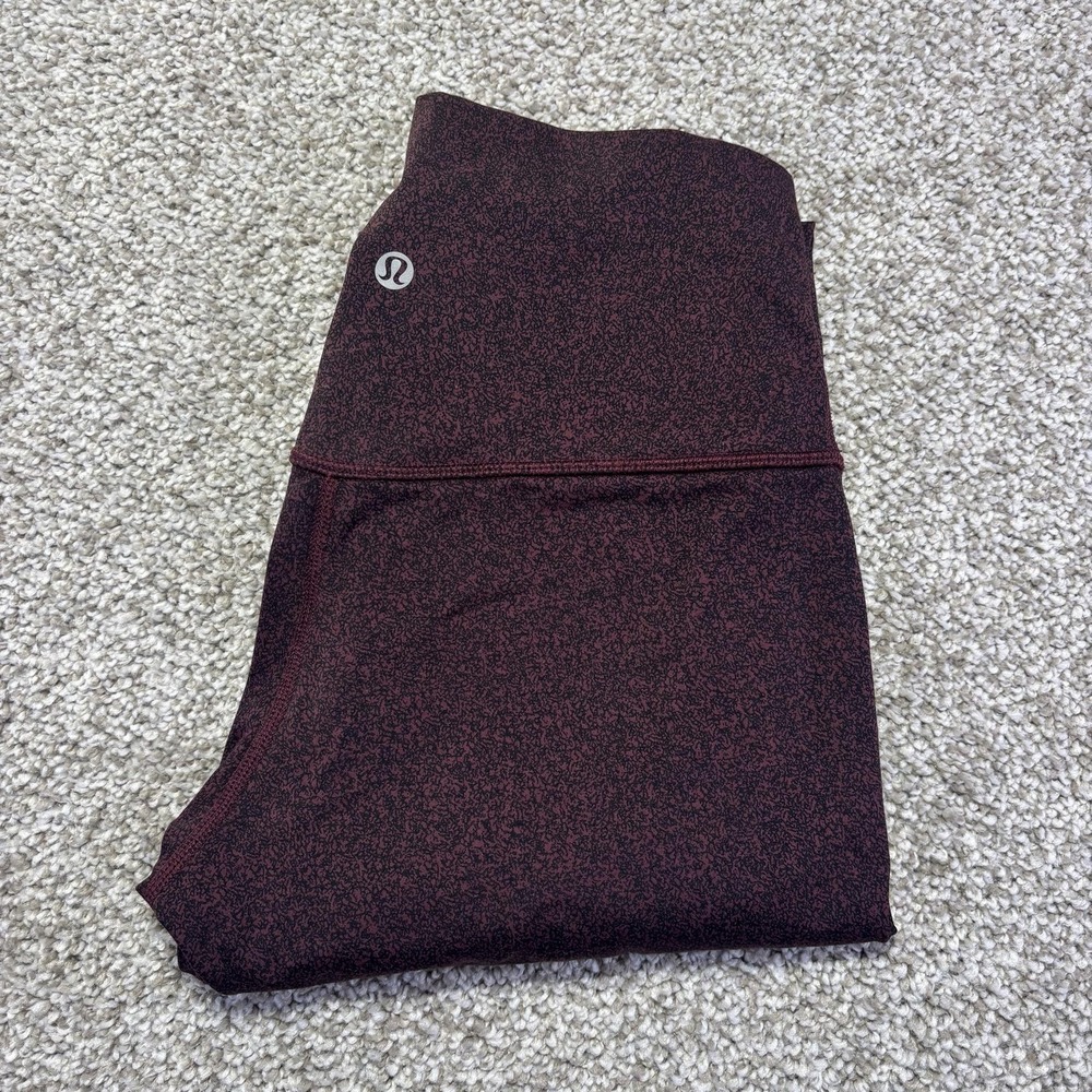 Lululemon‎ Leggings Womens 4 Red Flecked High Rise Ankle Yoga Pants Athletic